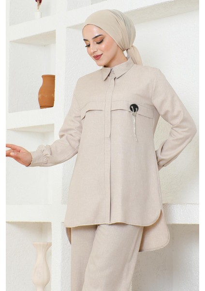 Arması Zincirli Takım Bej 19206 fiyatları