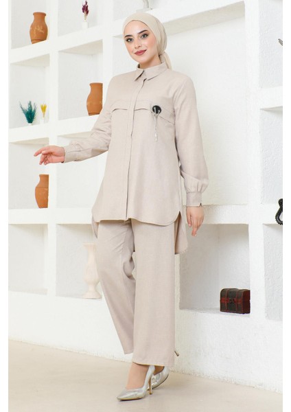 Arması Zincirli Takım Bej 19206 modelleri