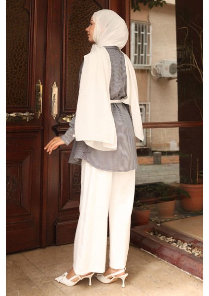 Çizgili Cep Detaylı Takım Siyah MSW19242 fırsatları