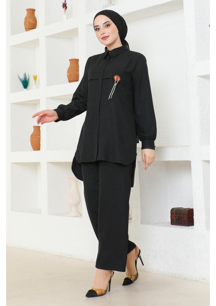 Arması Zincirli Takım Siyah 19206