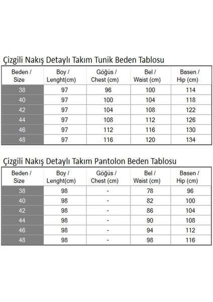 Çizgili Nakış Detaylı Takım Mavi 19261 indirimleri