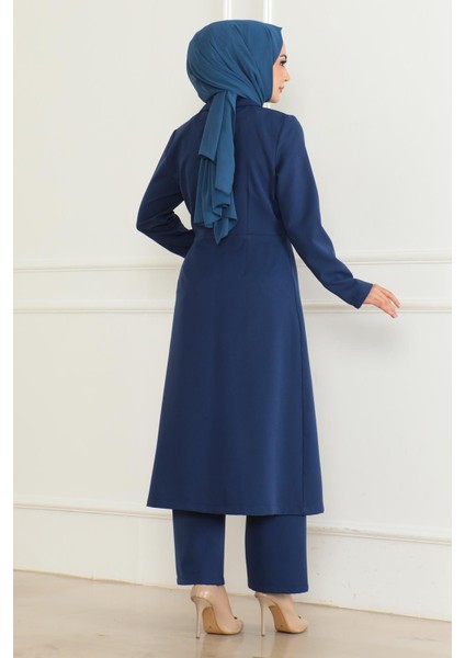 Düğme Detaylı Fermuarlı Takım Indigo MSW19219 fırsatları