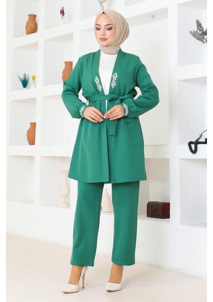 Taş Detaylı Takım Zümrüt MSW19203 modelleri