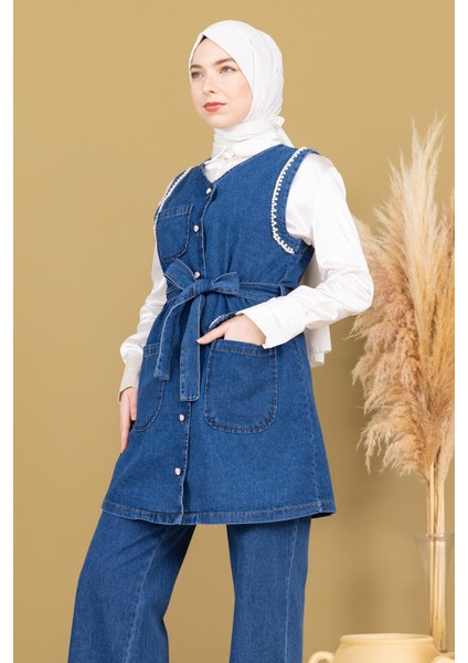 Inci Detaylı Ikili Kot Takım Açık Mavi 19245 fiyatları