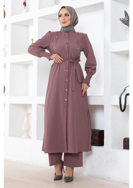 Inci Detaylı Takım Gül Kurusu 19360