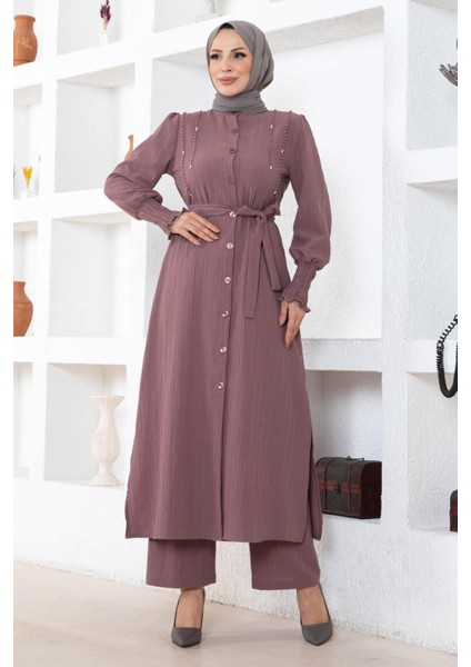 Inci Detaylı Takım Gül Kurusu 19360 modelleri