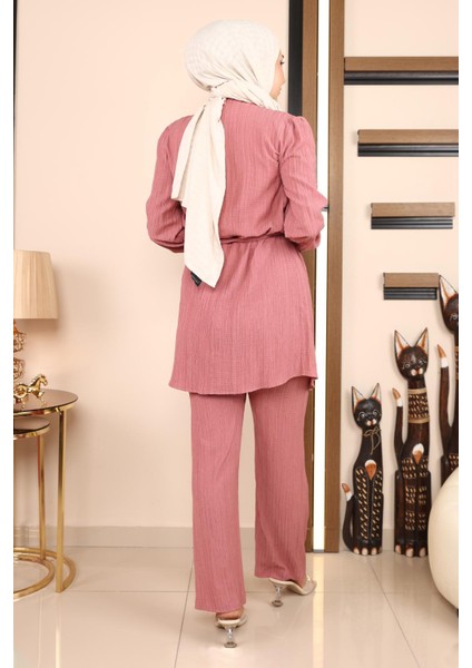 Zincir Detaylı Takım Gül Kurusu MSW19140 indirimleri