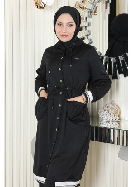 Kapşonlu Ribanalı Takım Siyah MSW19196 fiyatları