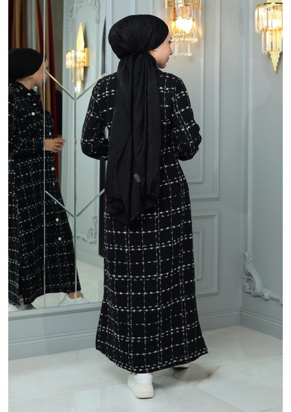 Düğmeli Kaşe Kaban Siyah 19260 modelleri