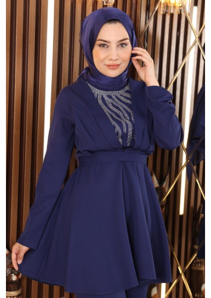 Taş Detaylı Kemerli Takım Indigo MSW19122 fiyatları