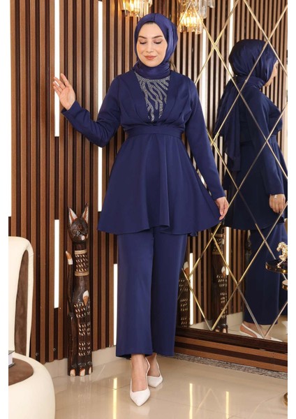 Taş Detaylı Kemerli Takım Indigo MSW19122 modelleri