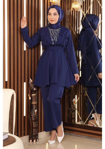 Taş Detaylı Kemerli Takım Indigo MSW19122 fırsatları