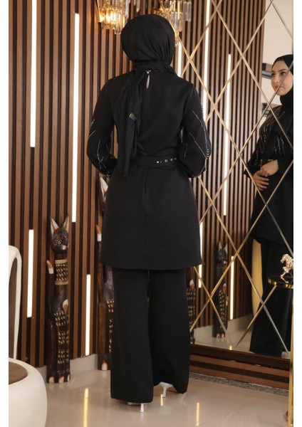 Incili Taş Detaylı Takım Siyah MSW19116 indirimleri