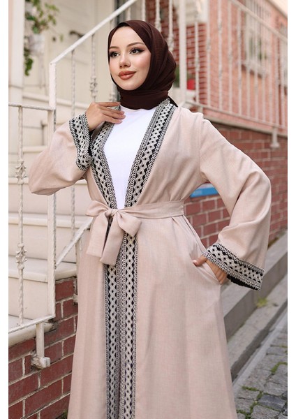 Etnik Desenli Kimono Takım Bej MSW19251 fiyatları