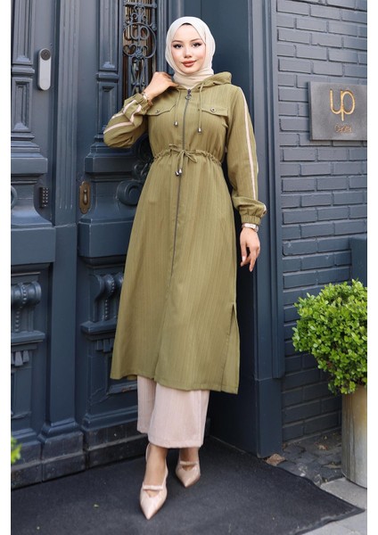 Beli Bağcıklı Kapşonlu Takım Haki 19241