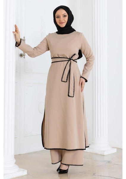 Çoban Dikişli Kemerli Takım Bej MSW19365 modelleri