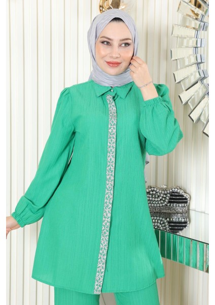 Taş Detaylı Takım Yeşil MSW19195 fiyatları