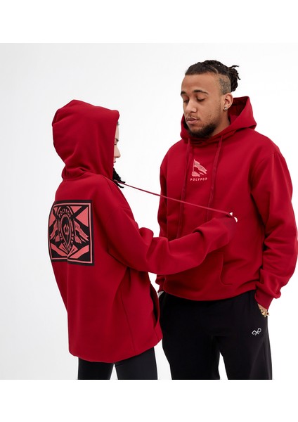 Amsterdam Bordo Regular Fit Kapüşonlu Hoodie Sweatshirt fiyatları