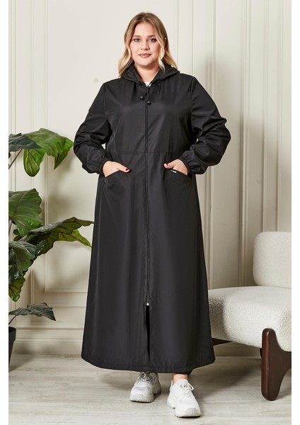 Kadın Büyük Beden Tam Boy Trenç