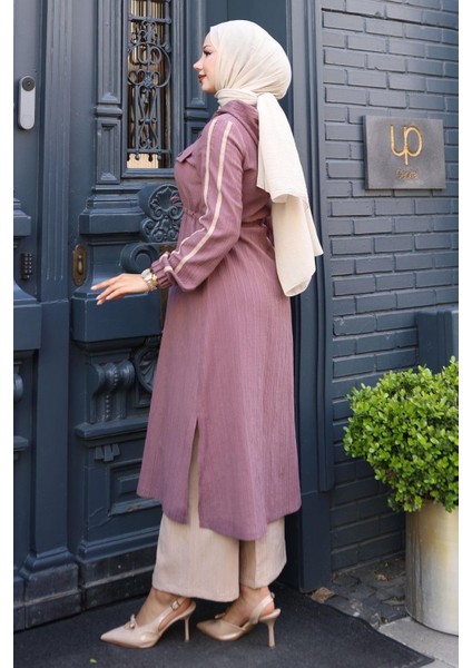 Beli Bağcıklı Kapşonlu Takım Gül Kurusu 19241 fırsatları