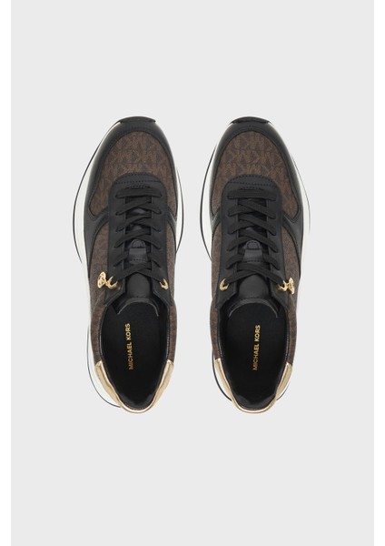 Deri Karışımlı Kalın Tabanlı Logolu Sneaker Ayakkabı 43F5ARFS2L200 Bayan Ayakkabı 43F5ARFS2L 200 modelleri