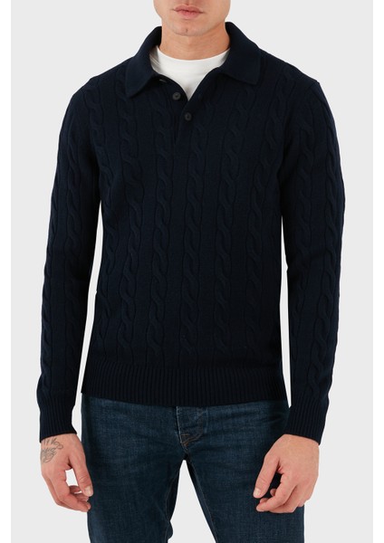 Yün ve Kaşmir Karışımlı Regular Fit Polo Yaka Kazak Erkek Polo Yaka Kazak 23172 19651 598 modelleri