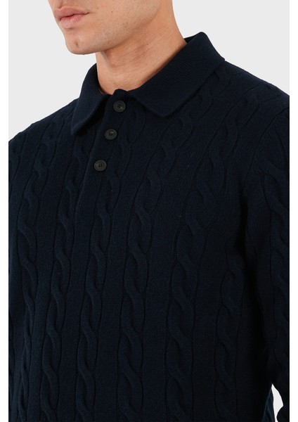 Yün ve Kaşmir Karışımlı Regular Fit Polo Yaka Kazak Erkek Polo Yaka Kazak 23172 19651 598 indirimleri