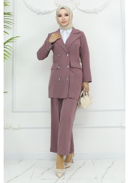 Ceketli Takım Gül Kurusu 19005