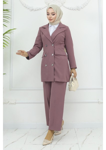 Ceketli Takım Gül Kurusu 19005 modelleri