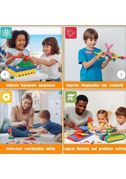 Constructo Stem 100 Parça - Eğitici Oyuncak Yapı Oyuncağı Montessori Zeka Oyunu Yapı Taşları Seti