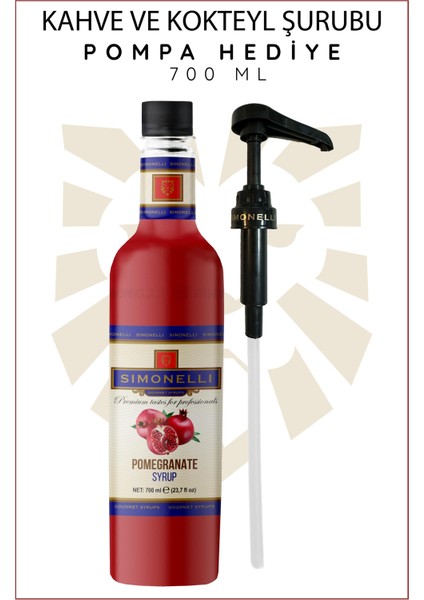 Kahve ve Kokteyl Şurubu Nar Aromalı 700 ml + Pompa -Sımonellı fiyatları