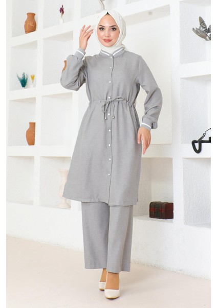 Beli Bağcıklı Ribanalı Takım Gri 19212 modelleri