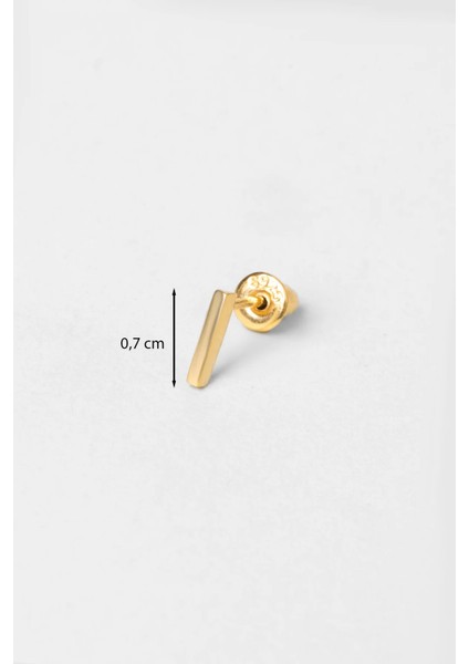 I Harfi 18 Ayar Sarı Altın Kaplama Gümüş Tek Küpe modelleri