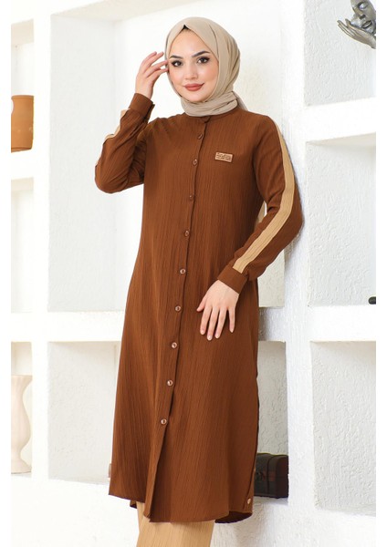 Arma Detaylı Düğmeli Takım Kahverengi 19194 fiyatları