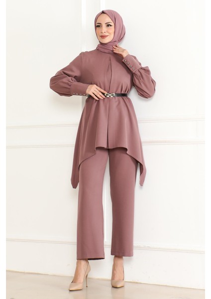 Kemer Detaylı Takım Gül Kurusu MSW19001