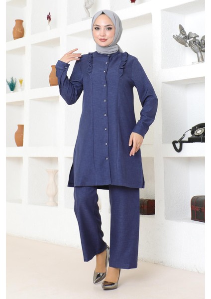 Fırfır Detaylı Takım Indigo MSW19224