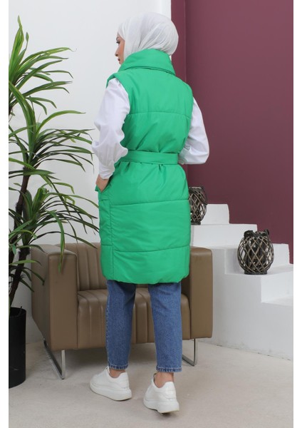 Geniş Yaka Şişme Yelek Yeşil 6093 fırsatları