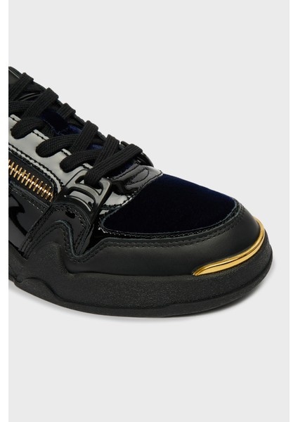 Kadife Detaylı Fermuarlı Deri Sneaker Ayakkabı Erkek Ayakkabı RU50026 fırsatları