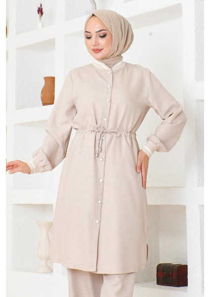 Beli Bağcıklı Ribanalı Takım Bej 19212 fiyatları