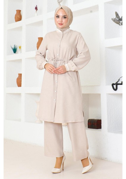 Beli Bağcıklı Ribanalı Takım Bej 19212 modelleri