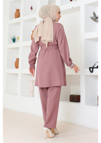 Taş Detaylı Takım Gül Kurusu MSW19203 fırsatları