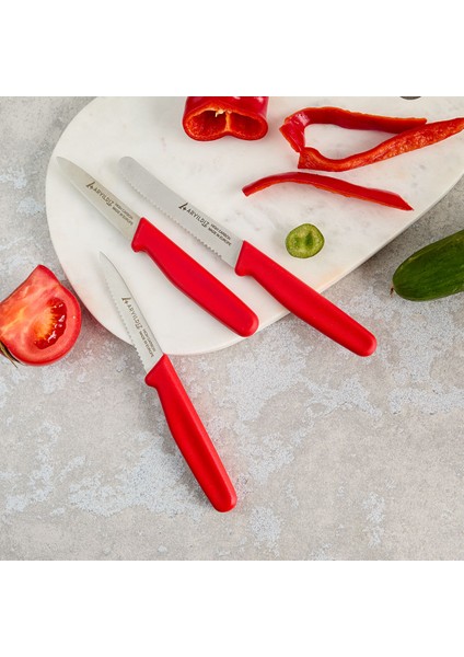 Solo 3 Parça Bıçak Seti Kırmızı