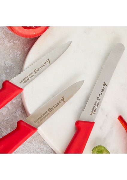 Solo 3 Parça Bıçak Seti Kırmızı fiyatları