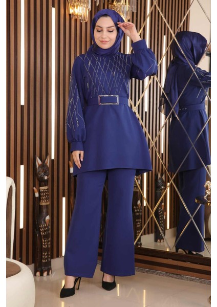 Incili Taş Detaylı Takım Indigo MSW19116 fırsatları