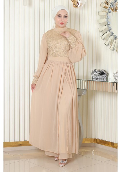 Pulpayetli Şifon Takım Gold MSW19190