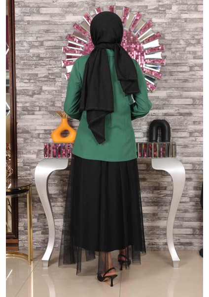 Ceketli Eteği Tül Takım Zümrüt MSW19151 indirimleri