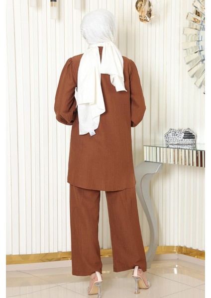 Taş Detaylı Takım Kahverengi MSW19195 fırsatları