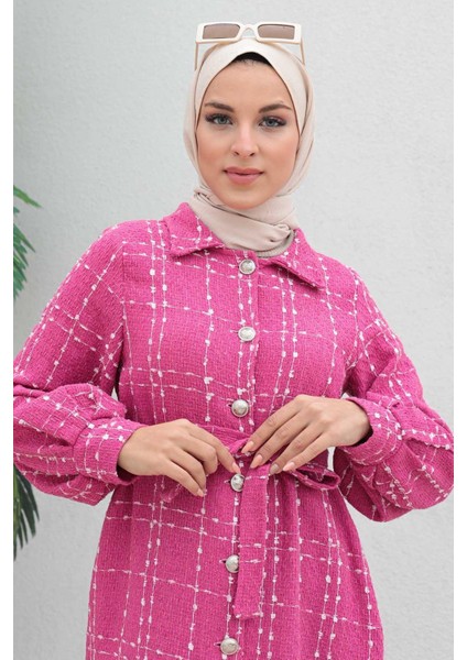 Düğmeli Kaşe Kaban Pembe 19600 fiyatları