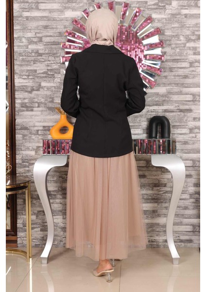 Ceketli Eteği Tül Takım Siyah MSW19151 indirimleri