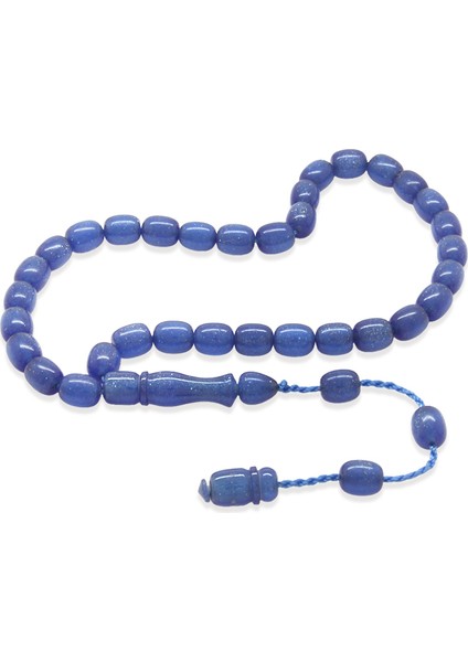 Sistemli Küp Kesim Bilek Boy Sedefli Mavi Ateş Kehribar Tesbih